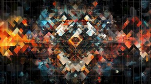 抽象几何多彩数字艺术画面