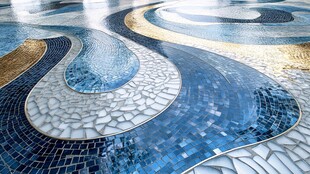 精美马赛克泳池地面图案