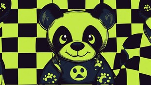 潮酷熊猫插画图案设计