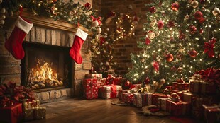 温馨圣诞室内装饰场景