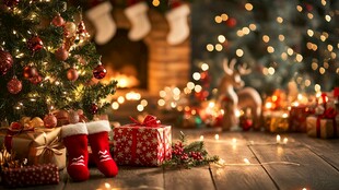 温馨圣诞室内装饰场景