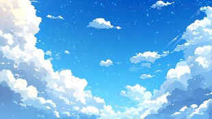 梦幻蓝天与蓬松云朵
