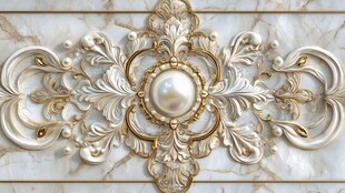 奢华珍珠镶嵌大理石浮雕