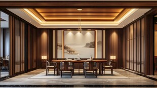 中式典雅书房室内设计图