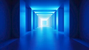 蓝色梦幻未来感走廊通道