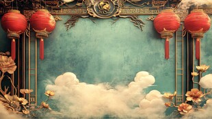中式复古节庆装饰背景图