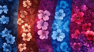 多彩花卉图案纹理集合