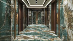 奢华大理石走廊电梯间设计