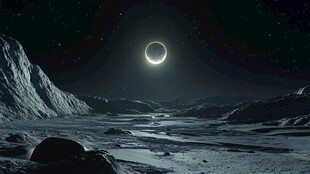 月球表面的神秘新月景象