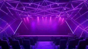 紫色梦幻舞台灯光秀场景