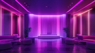 梦幻紫色系室内空间场景