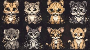 可爱萌态猫科幼崽集合