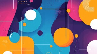 炫彩几何抽象艺术背景图