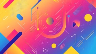 炫彩几何抽象艺术背景图