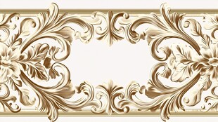 金色复古花纹边框装饰图案