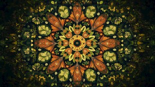 绚丽花卉曼陀罗图案