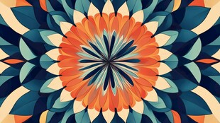 绚丽几何花卉图案设计