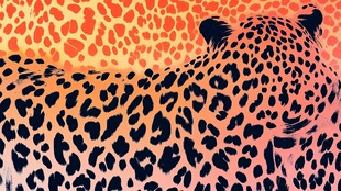 豹纹图案的猎豹侧面形象