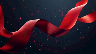 飘逸红绸舞动梦幻空间