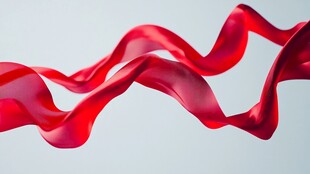 飘动的红色绸带