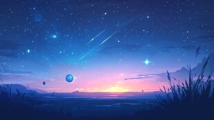 梦幻星空下的浪漫宇宙景象
