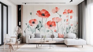 浪漫罂粟花客厅装饰风格