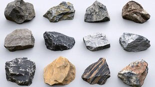 多样矿石集合展示