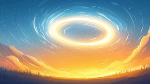 梦幻天际的神秘光环景象