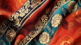 华丽中式锦缎面料纹理