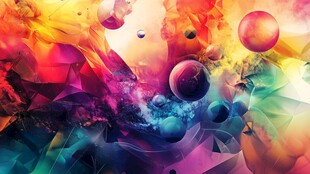 梦幻多彩宇宙抽象艺术图