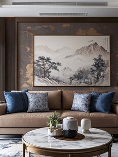 中式客厅沙发背景墙装饰画