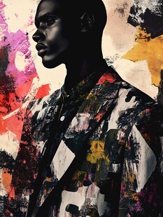 时尚黑人男性的多彩穿搭