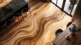 艺术木纹地板的室内风光