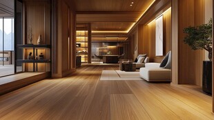 现代简约风木质客厅空间