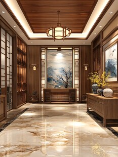 中式典雅入户玄关空间