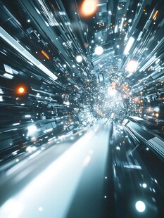 未来科技隧道光速穿梭景象