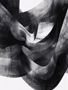 抽象黑白织物艺术造型