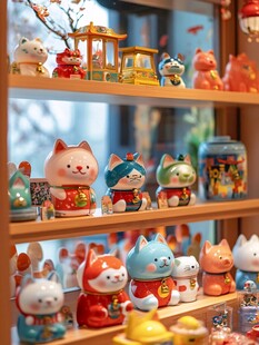 可爱招财猫摆件展示架