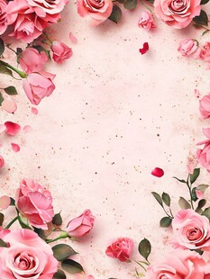 粉色玫瑰浪漫花卉背景图