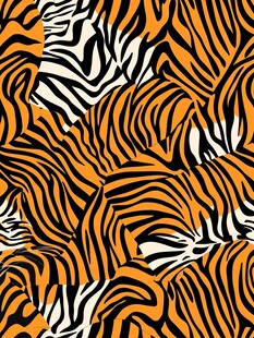 橙黑斑马纹几何图案纹理