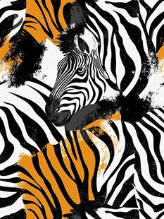 斑马抽象艺术图案设计