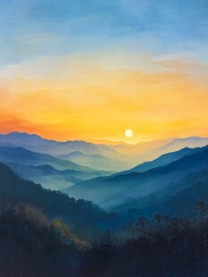 山间日出壮丽美景