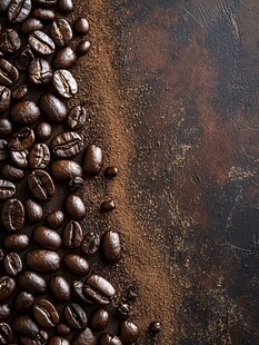 咖啡豆与咖啡粉的质感呈现