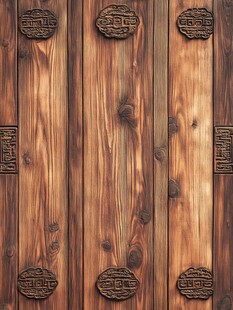 中式雕花实木纹理木板