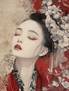 古典美人 闭目垂眸展风华