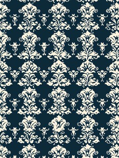 蓝底白色复古花纹图案