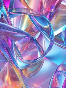 炫彩幻动的流体几何图案