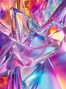 梦幻炫彩的透明晶体世界