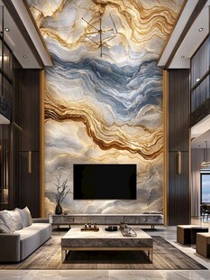 奢华大理石客厅电视背景墙