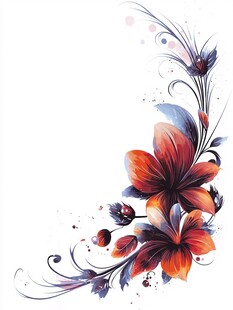 花卉边角装饰插画